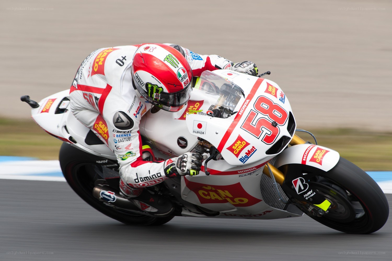 Motorcycle racer on track