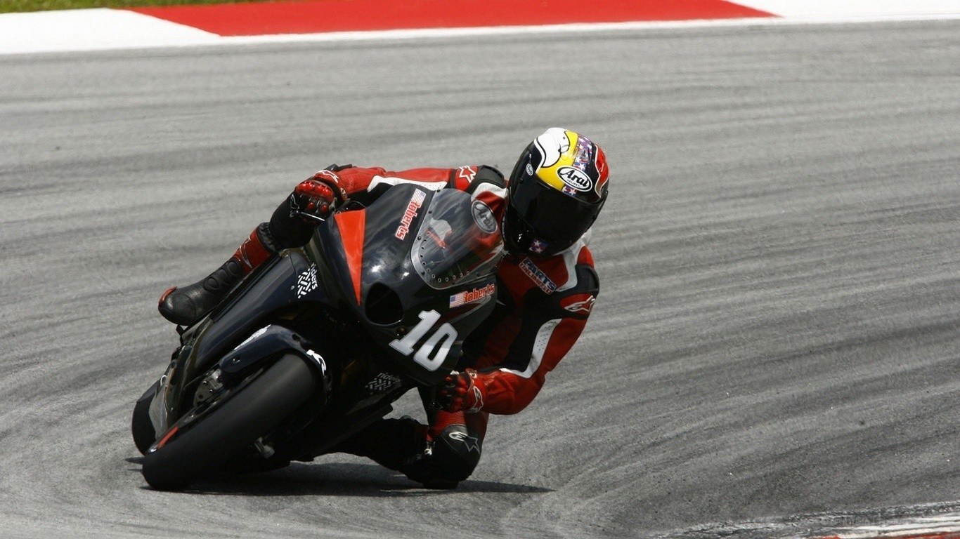 Motorcycle racer on track