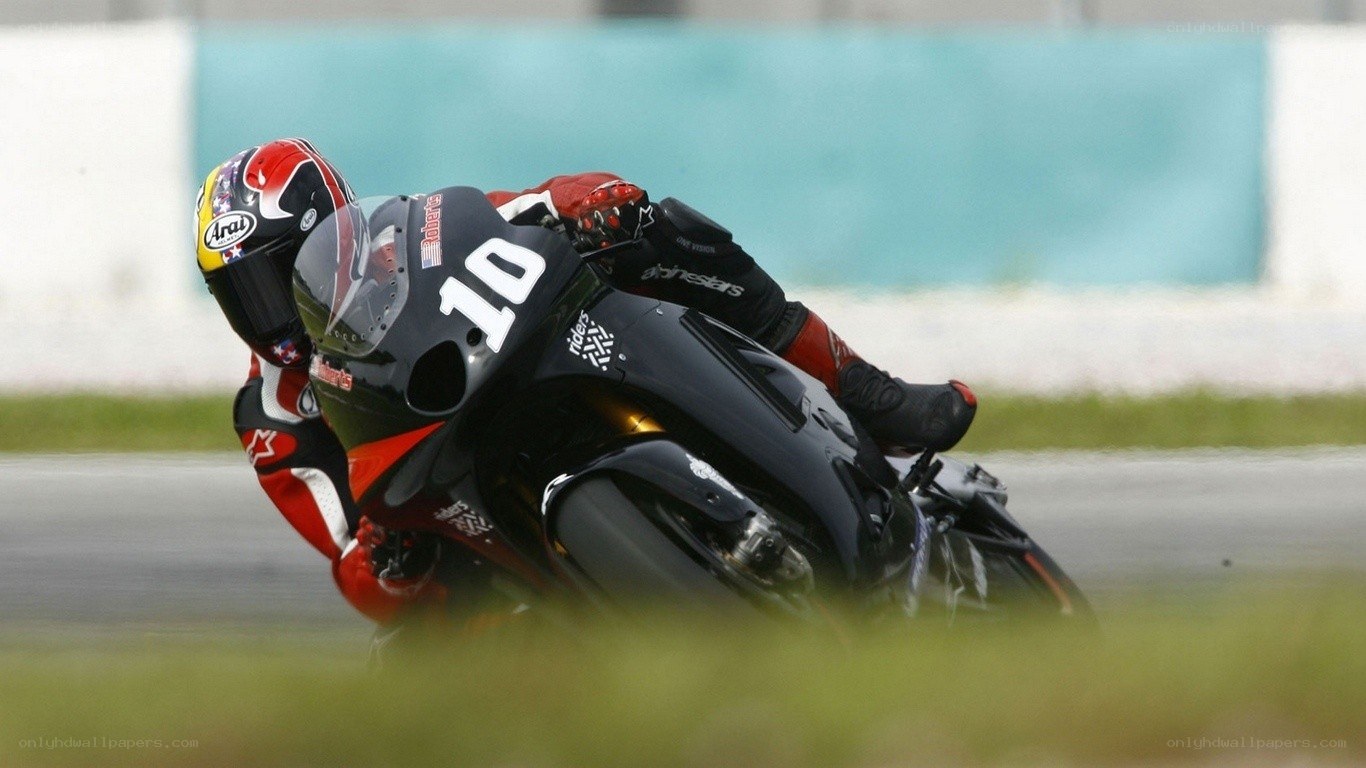 Motorcycle racer on track