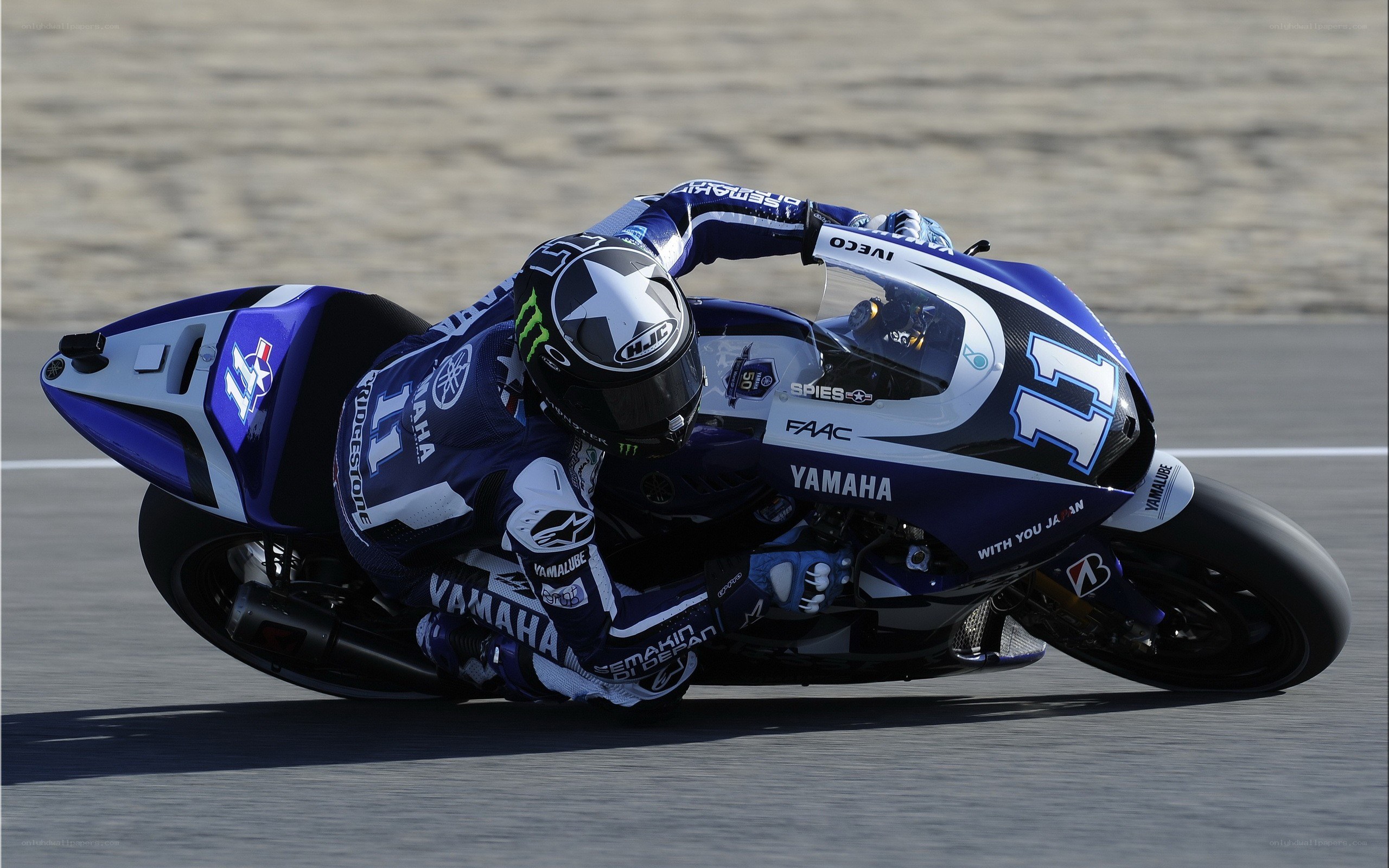 Motorcycle racer on track