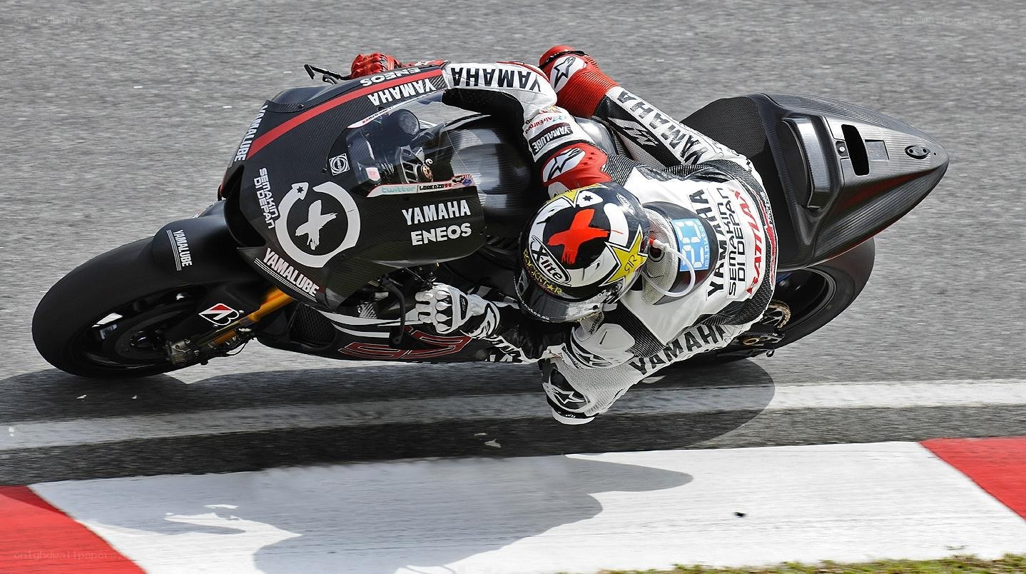 Motorcycle racer on track