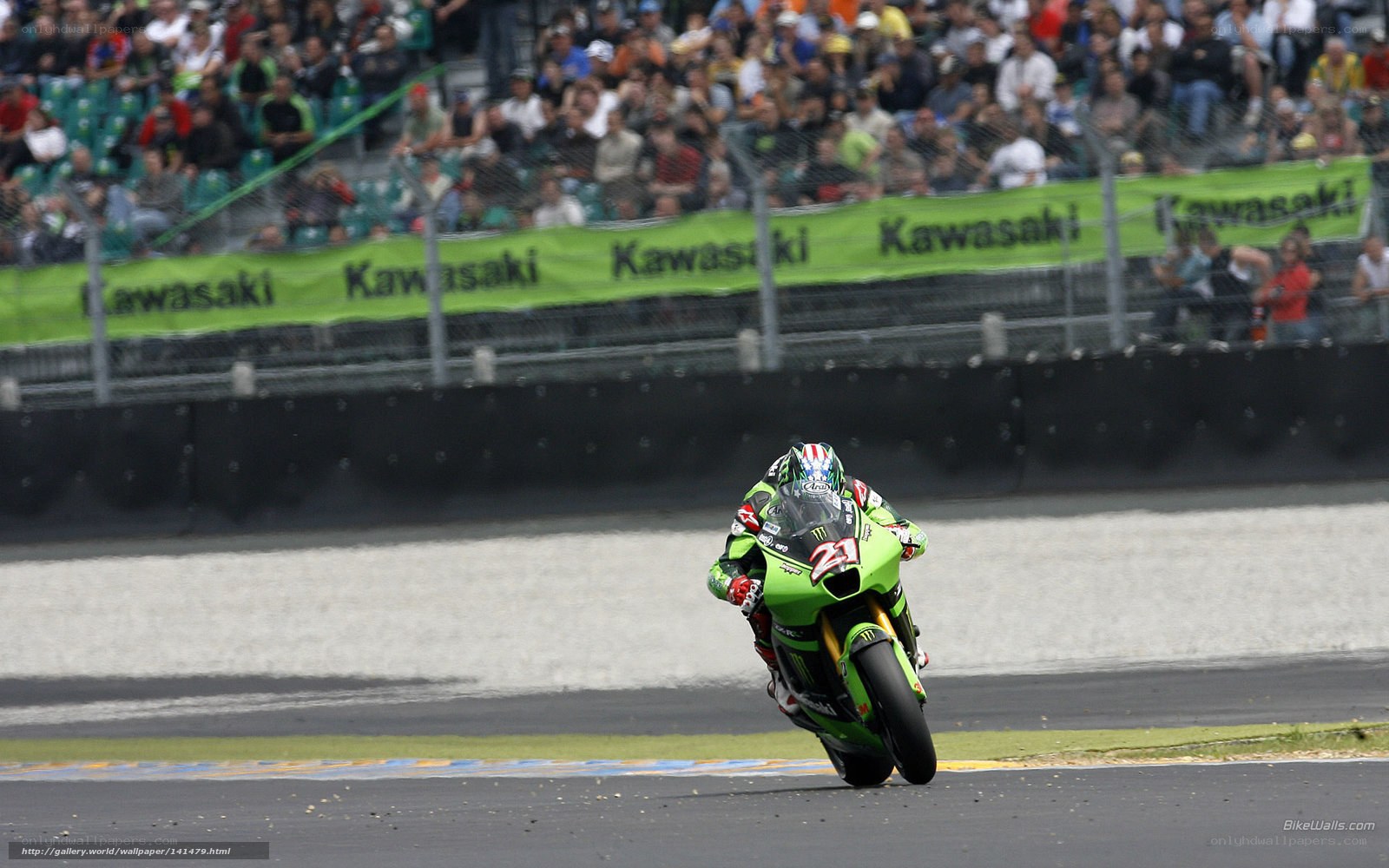 Motorcycle racer on track