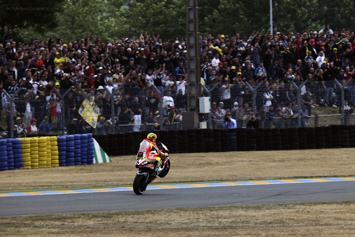 Motorcycle racer on track