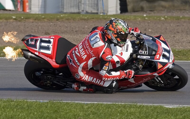 Motorcycle racer on track