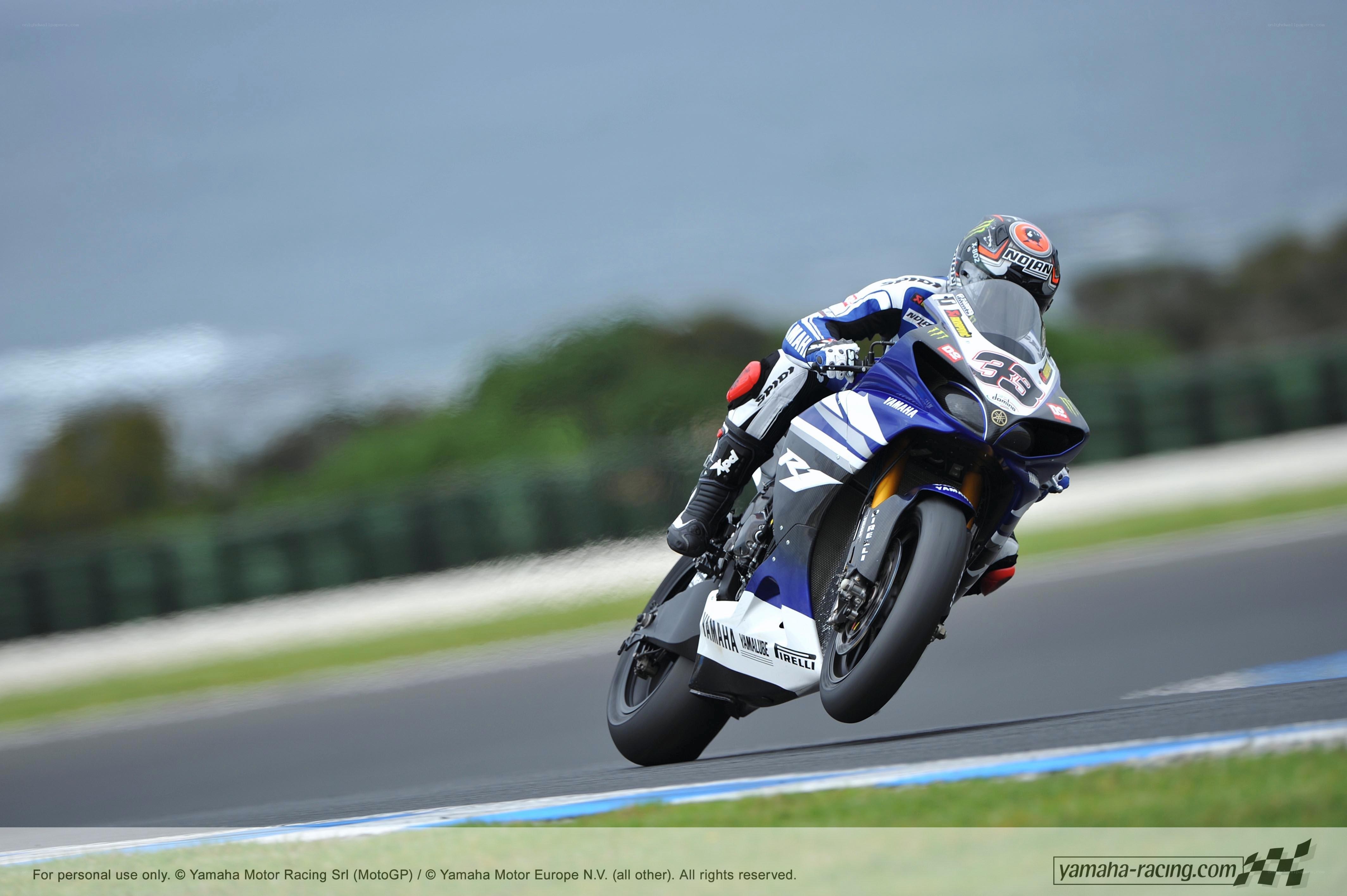 Motorcycle racer on track