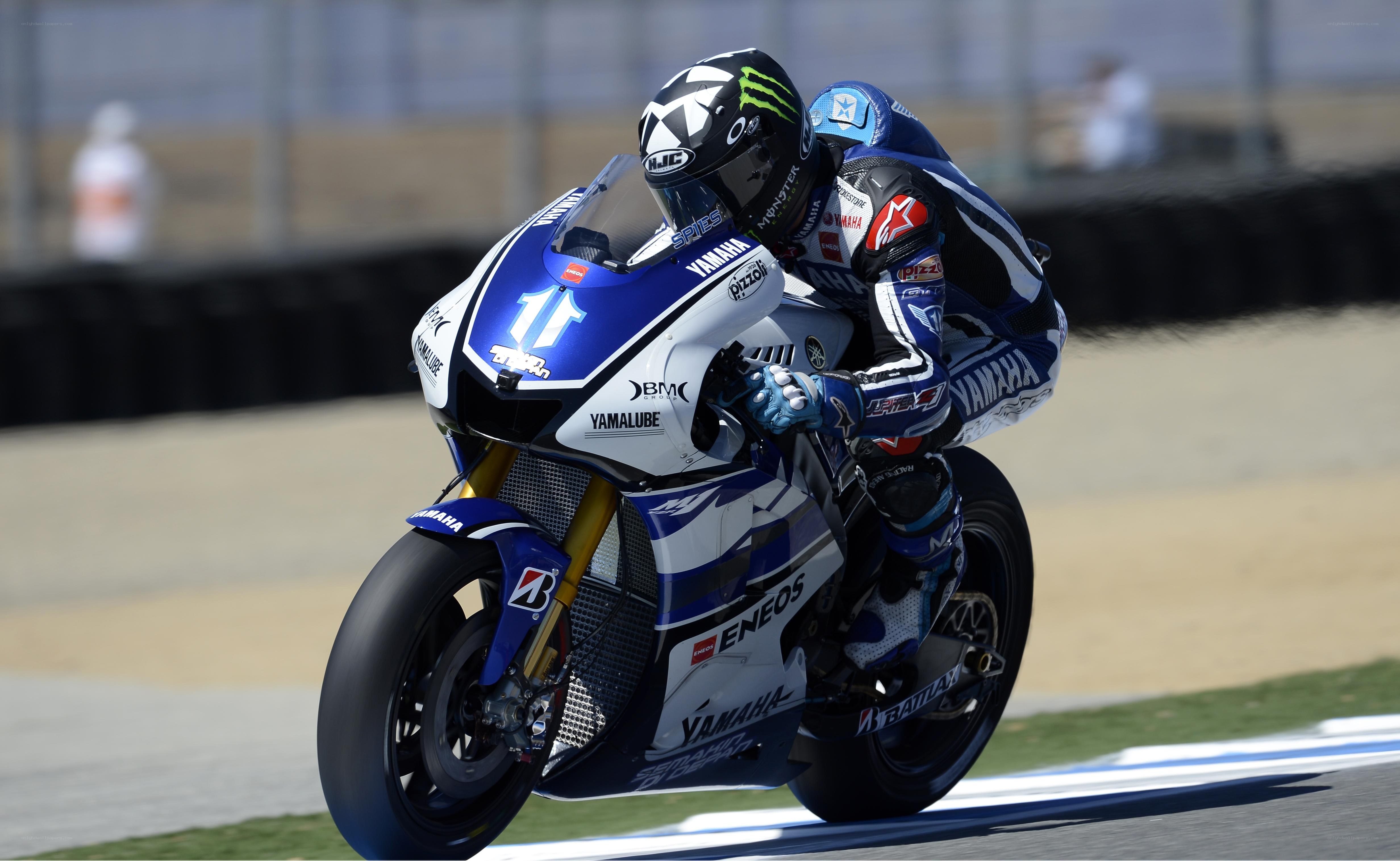Motorcycle racer on track