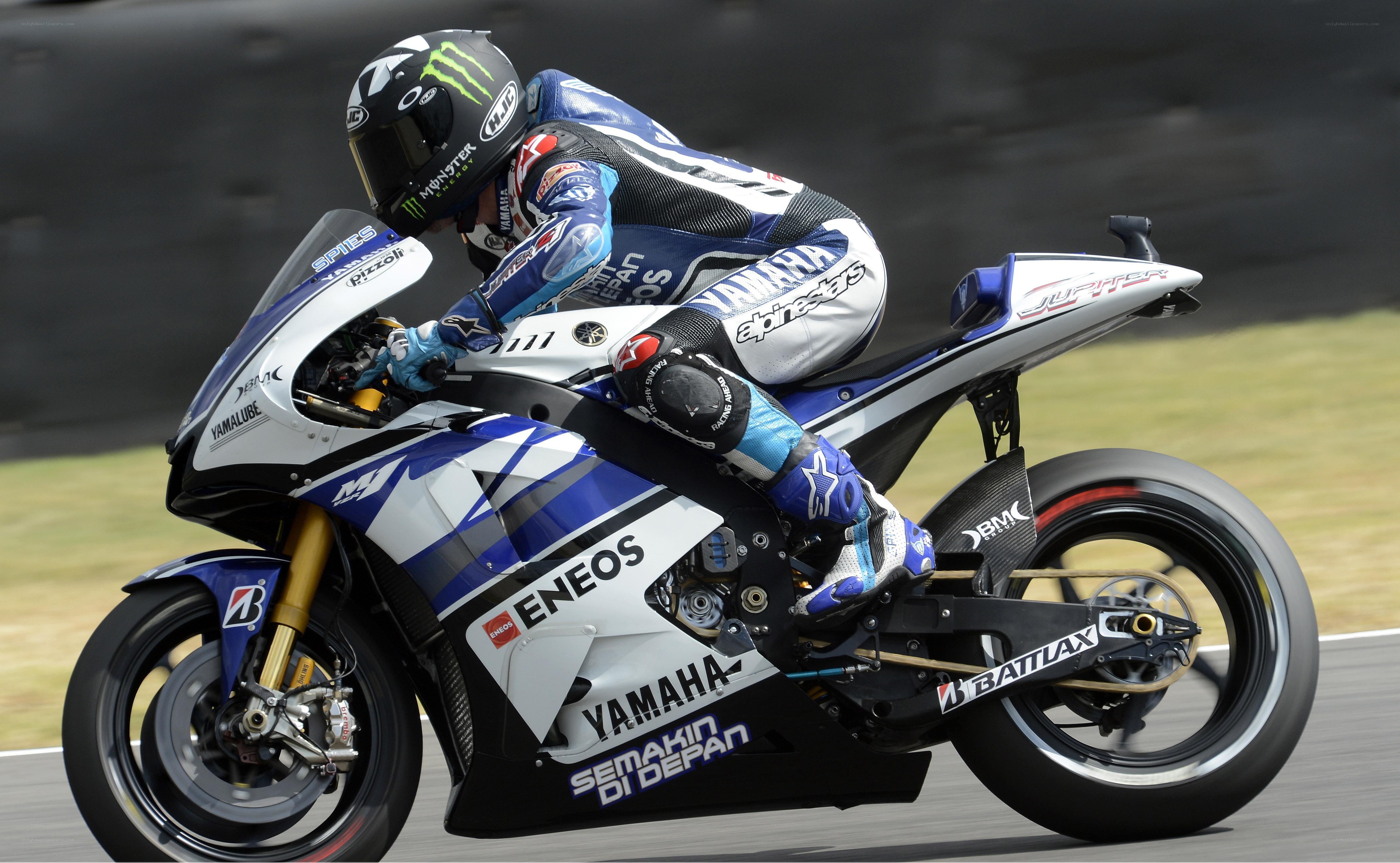 Motorcycle racer on track