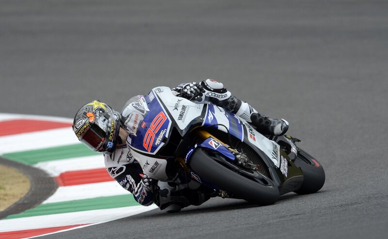 Motorcycle racer on track