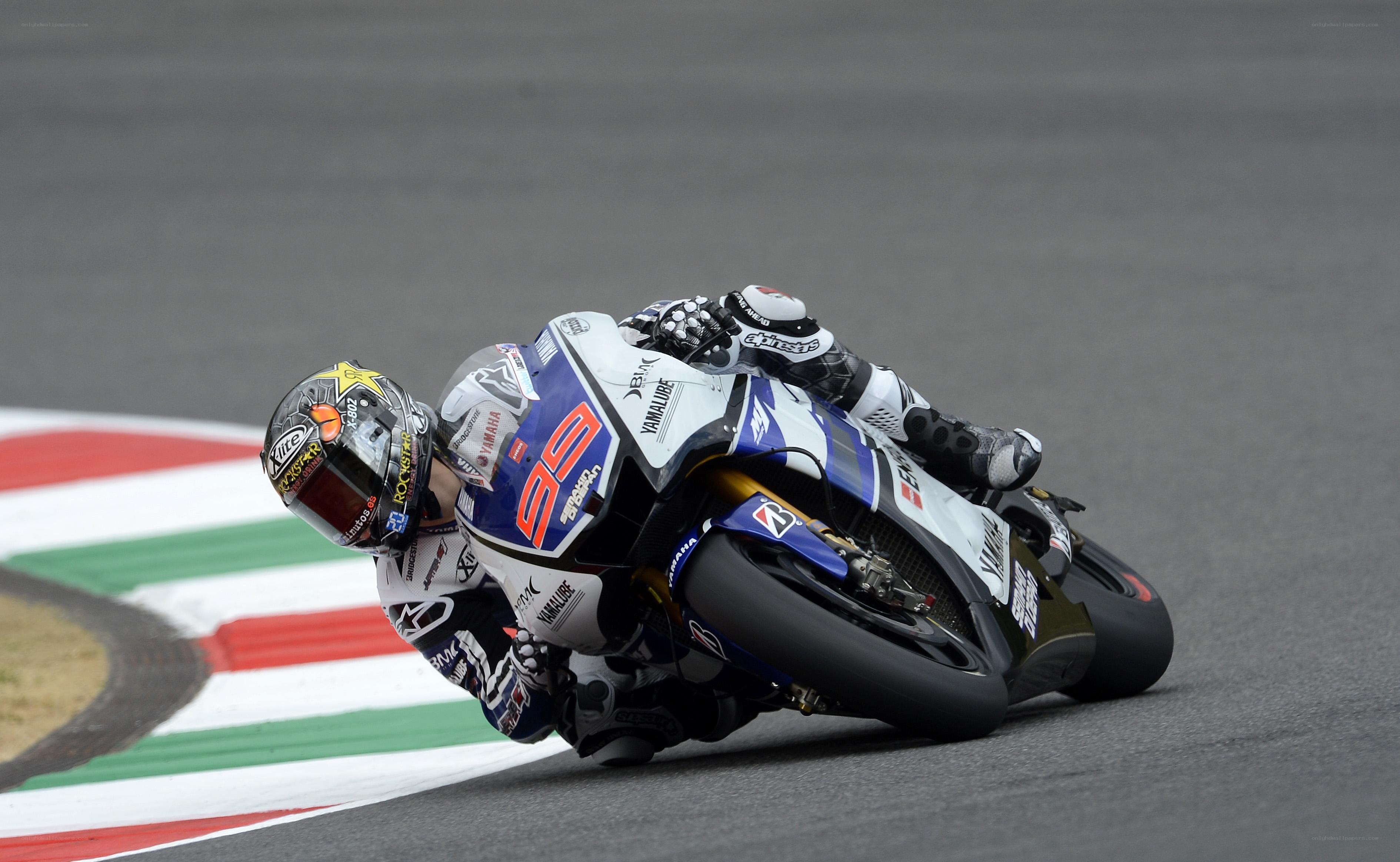 Motorcycle racer on track