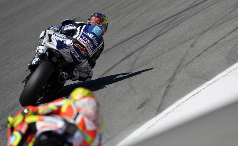 Motorcycle racer on track