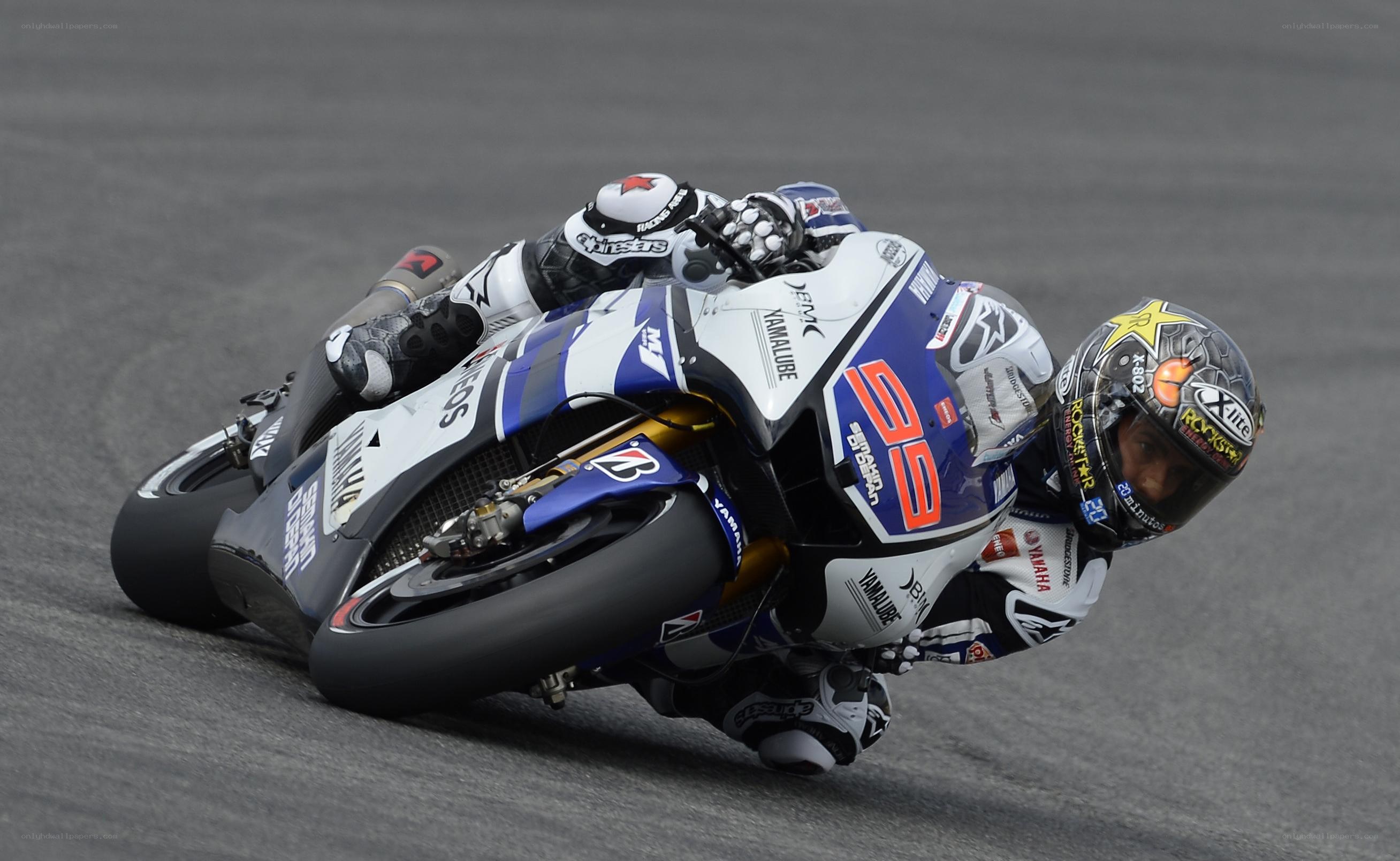 Motorcycle racer on track
