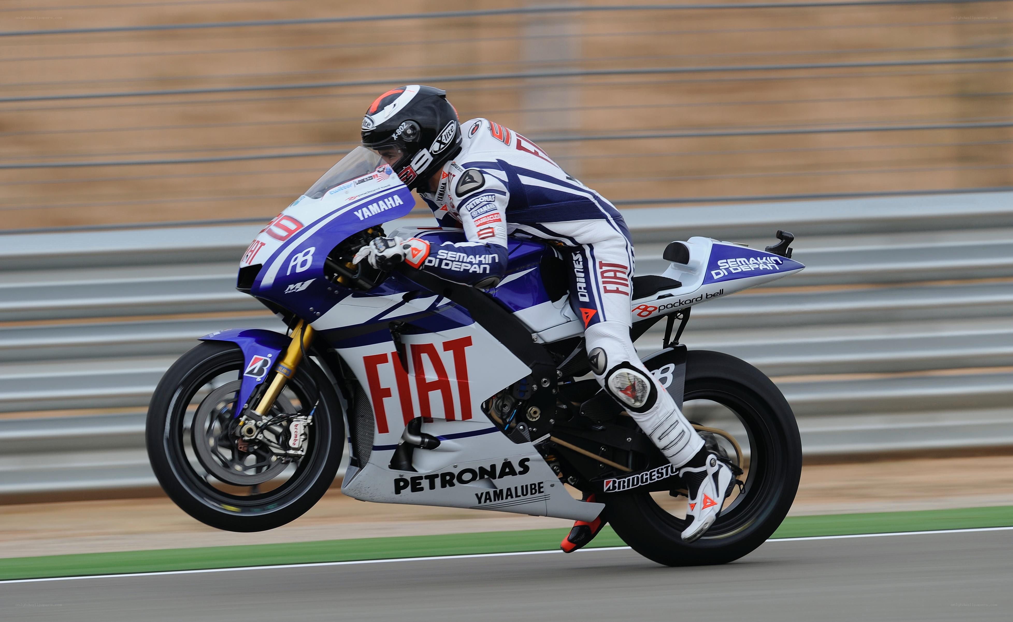 Motorcycle racer on track