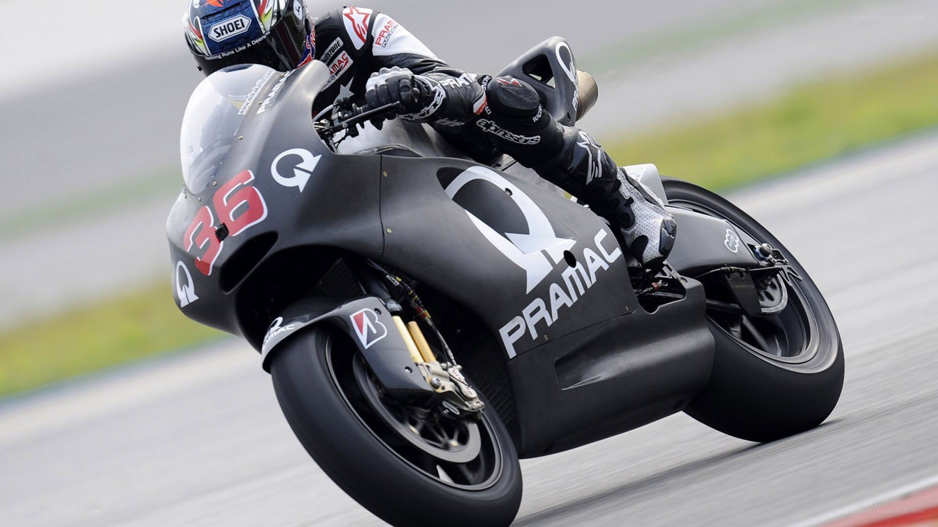Motorcycle racer on track