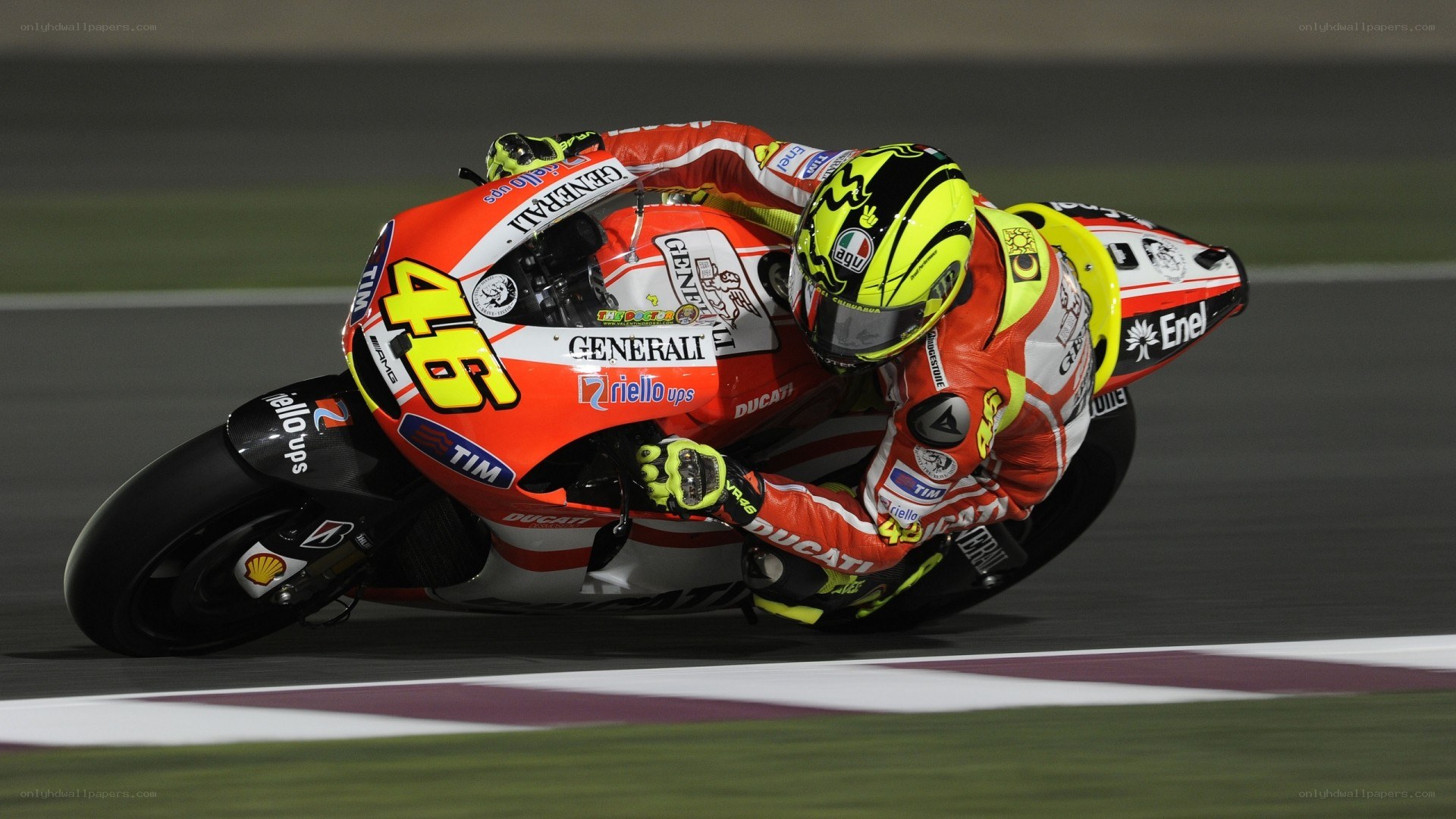 Motorcycle racer on track