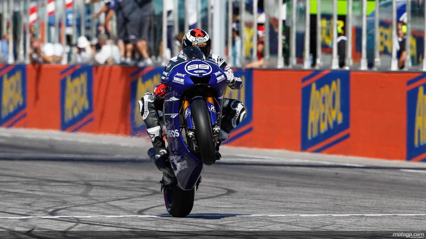 Motorcycle racer on track