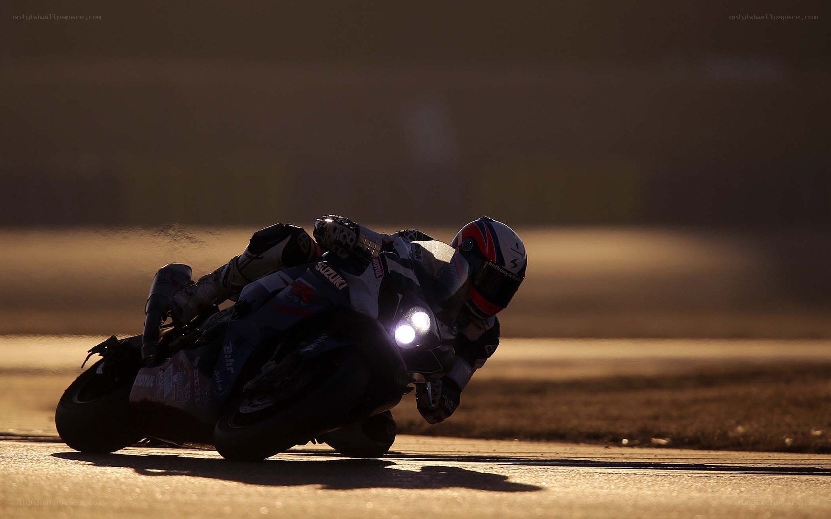 Motorcycle racer on track