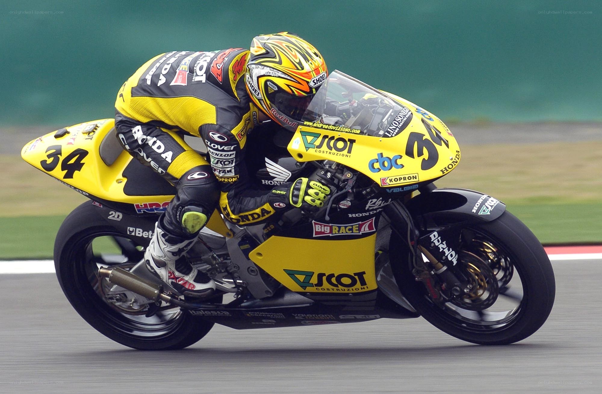 Motorcycle racer on track
