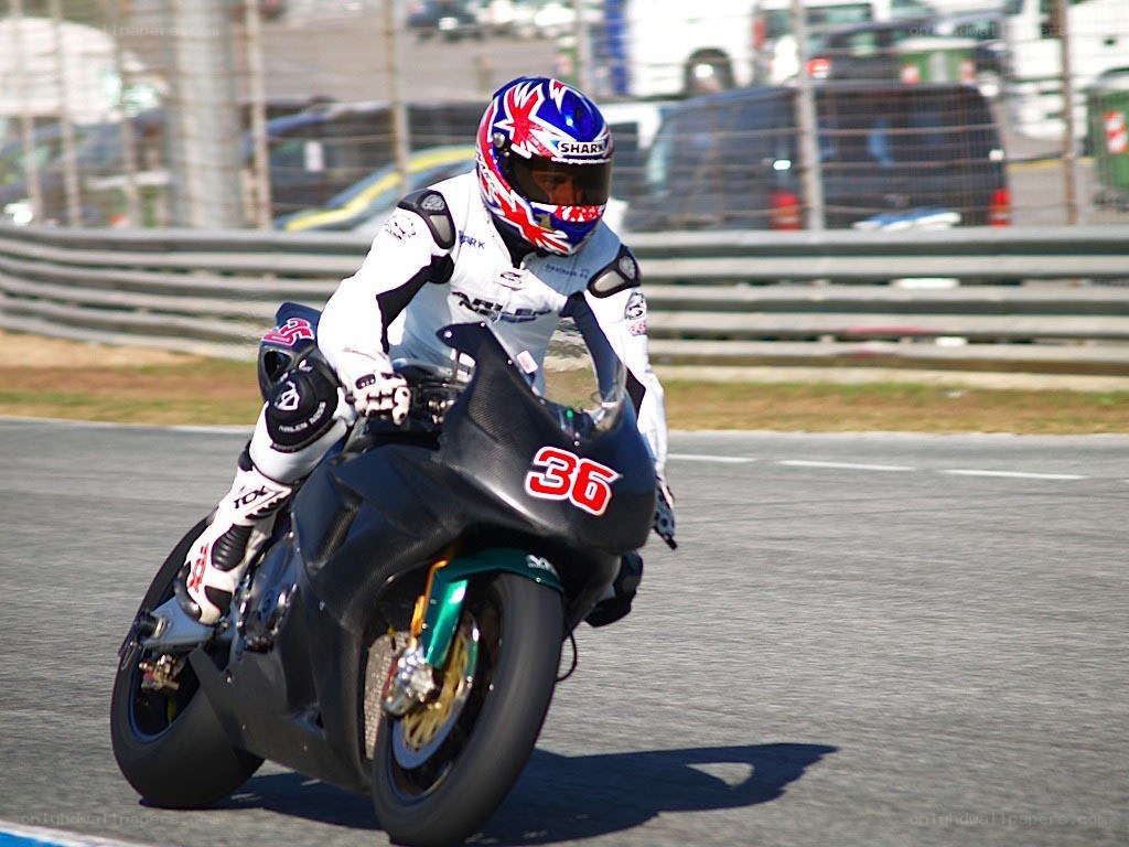 Motorcycle racer on track