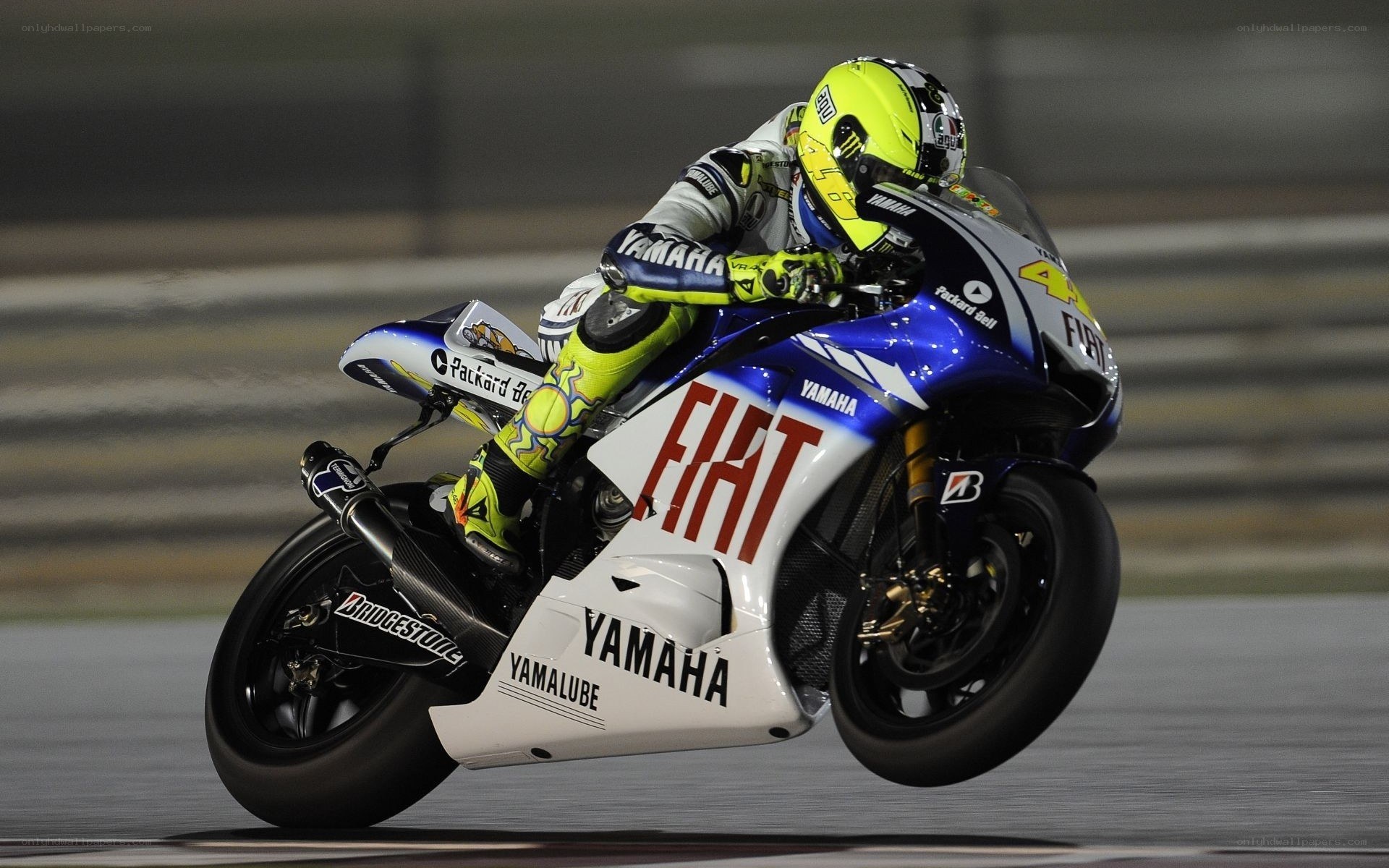 Motorcycle racer on track