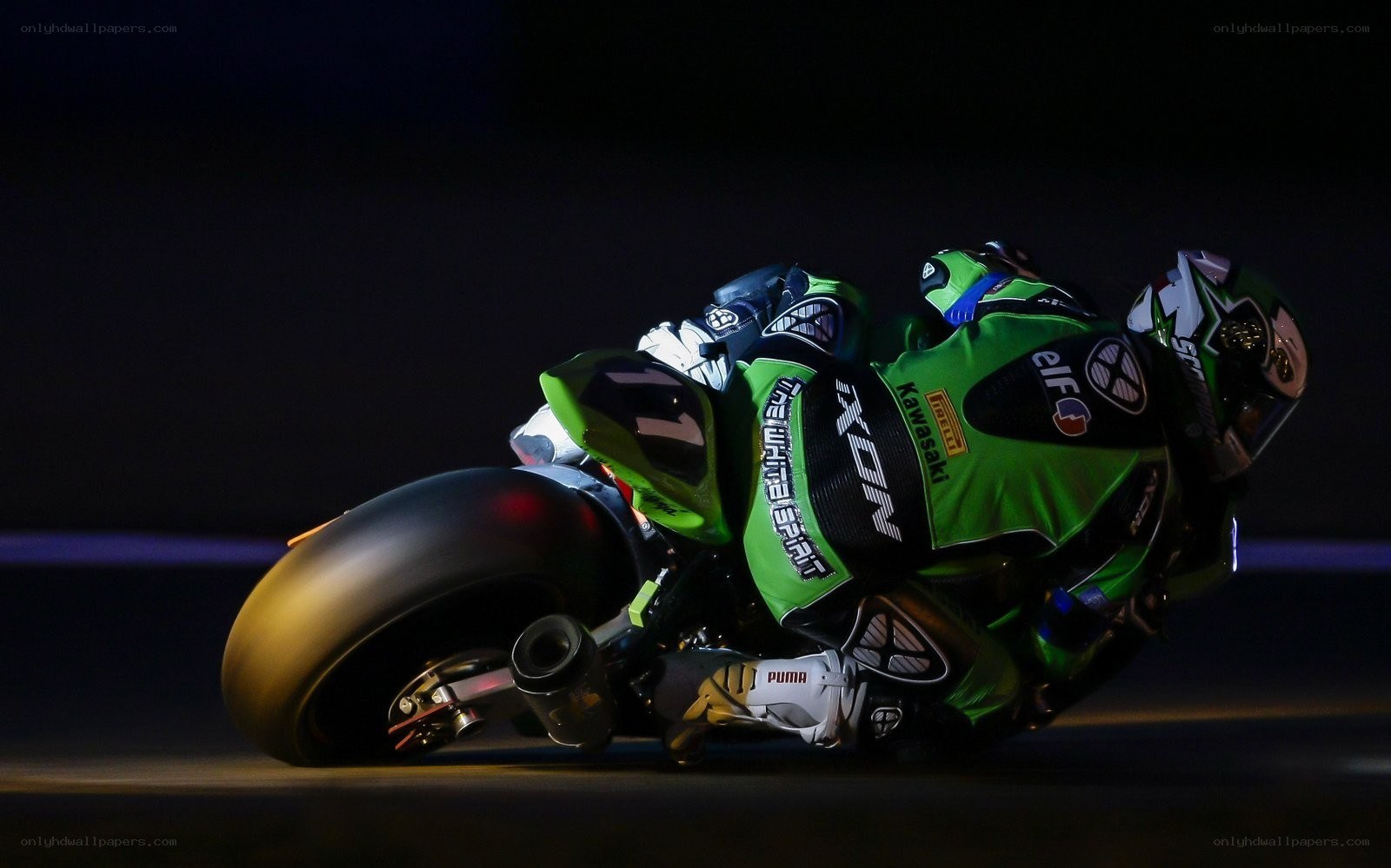 Motorcycle racer on track