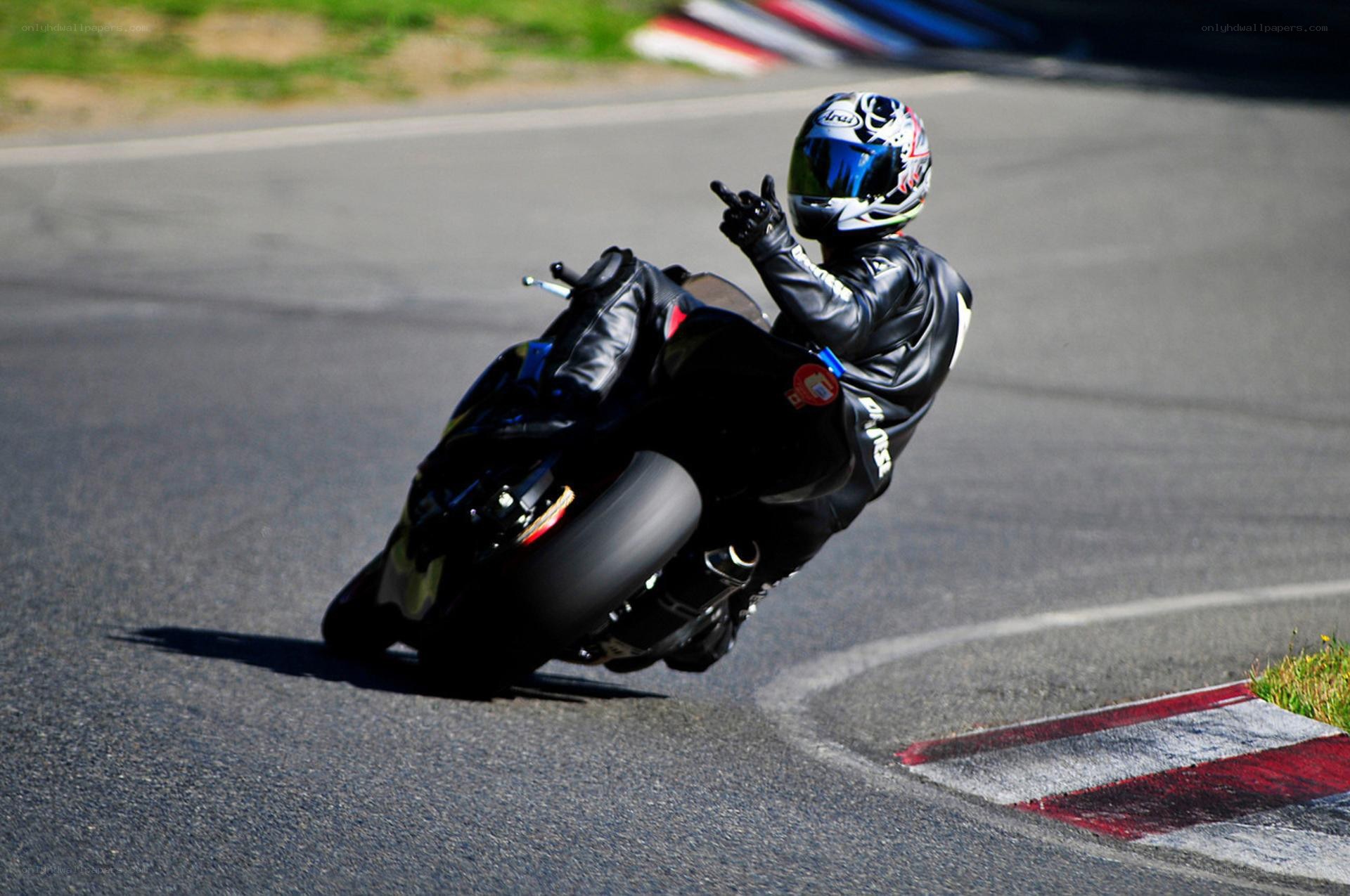 motorcycle racer on track