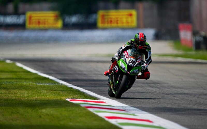Motorcycle racer on track