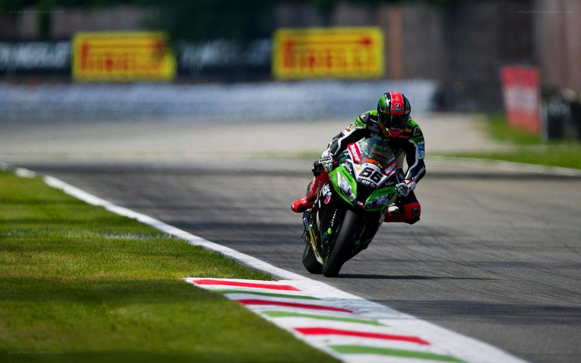 Motorcycle racer on track