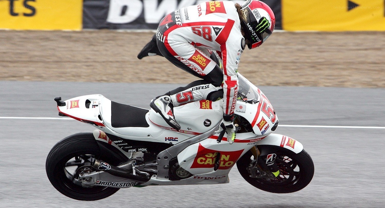 Motorcycle racer on track