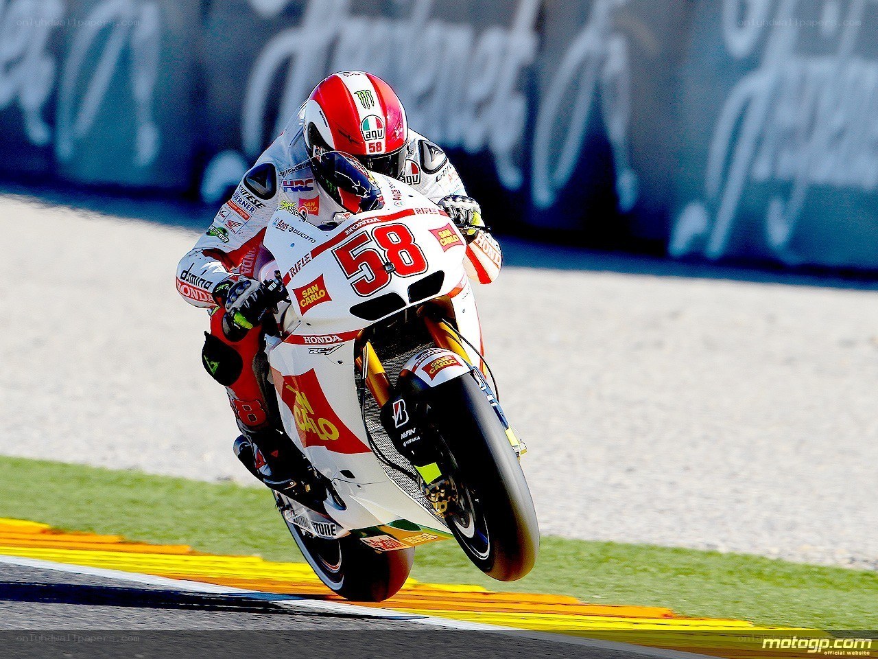 Motorcycle racer on track