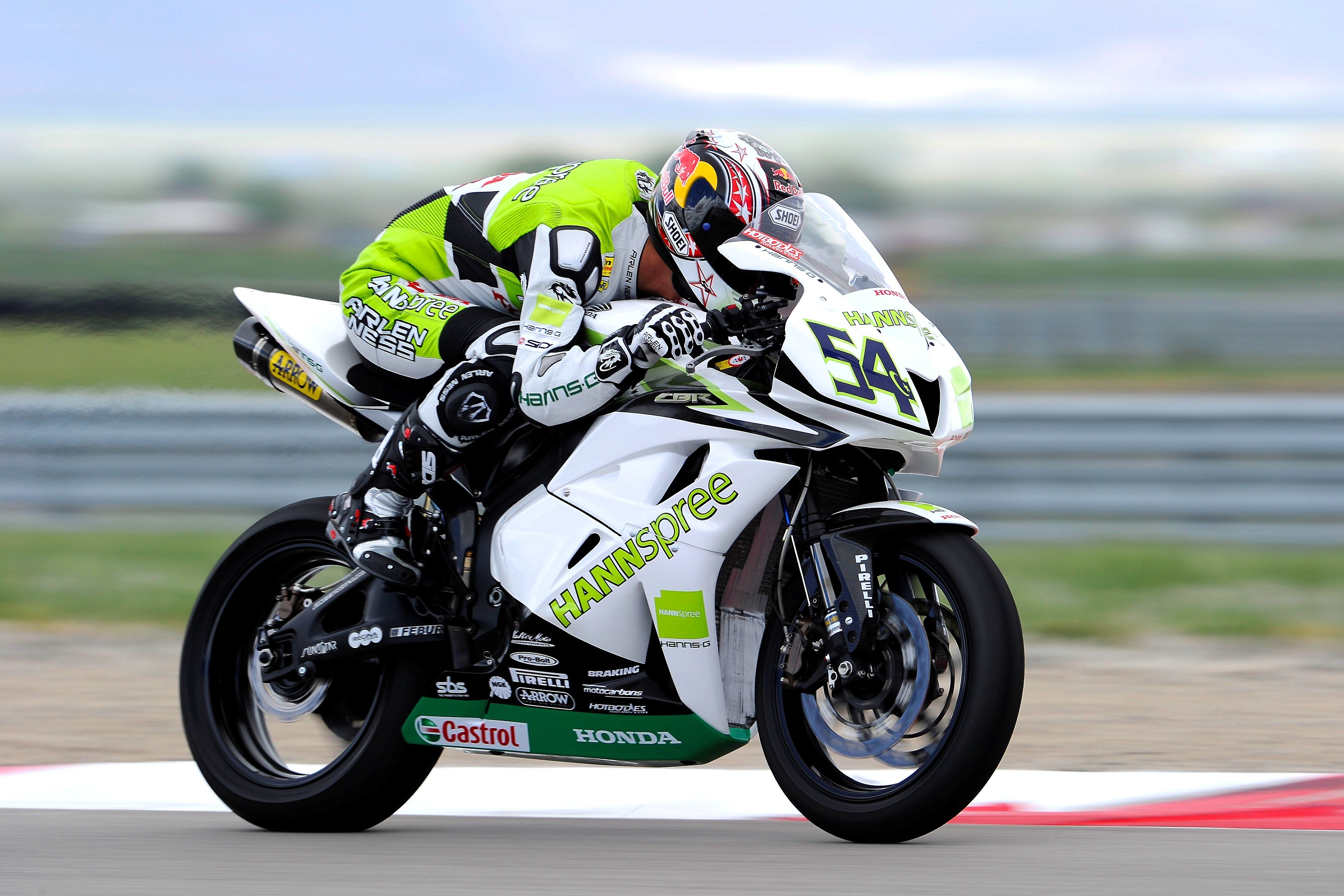 Motorcycle racer on track