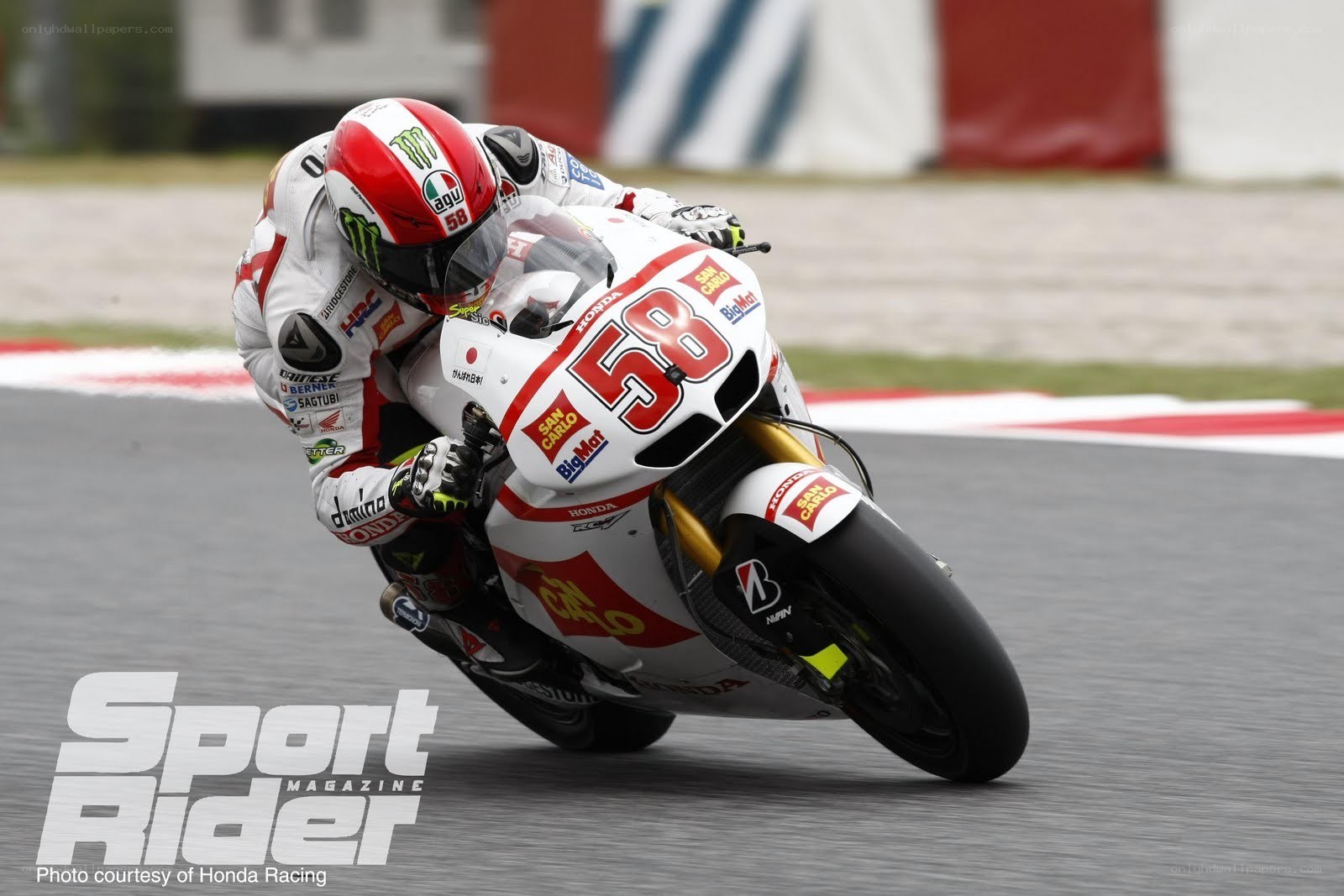 Motorcycle racer on track