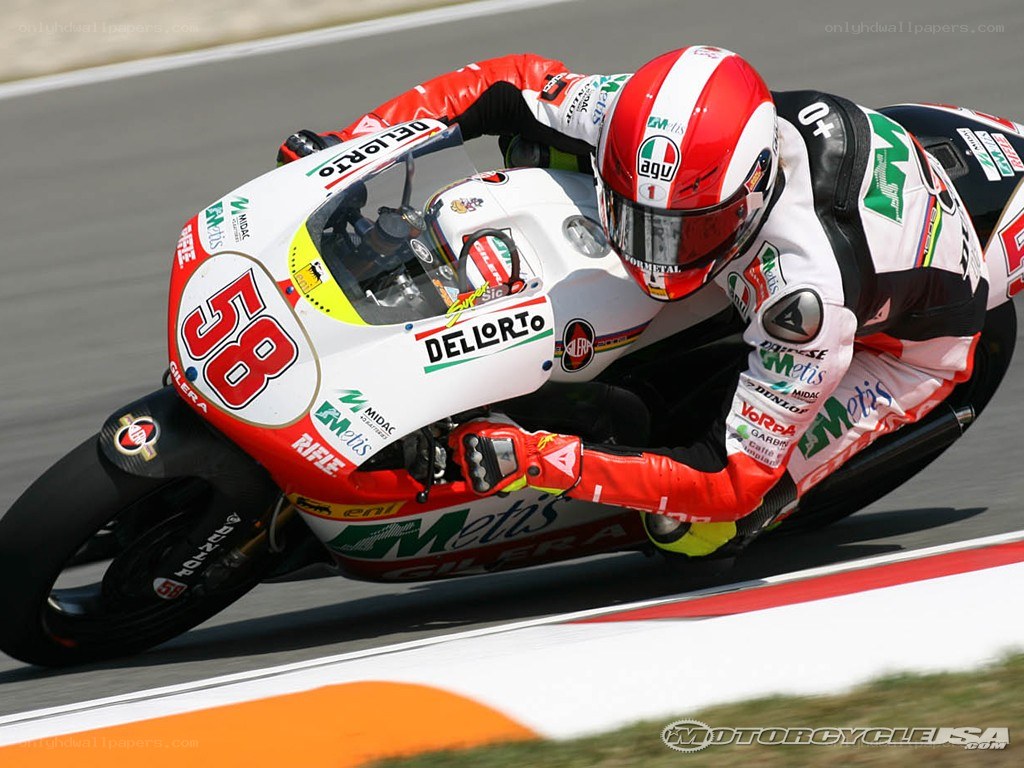 Motorcycle racer on track