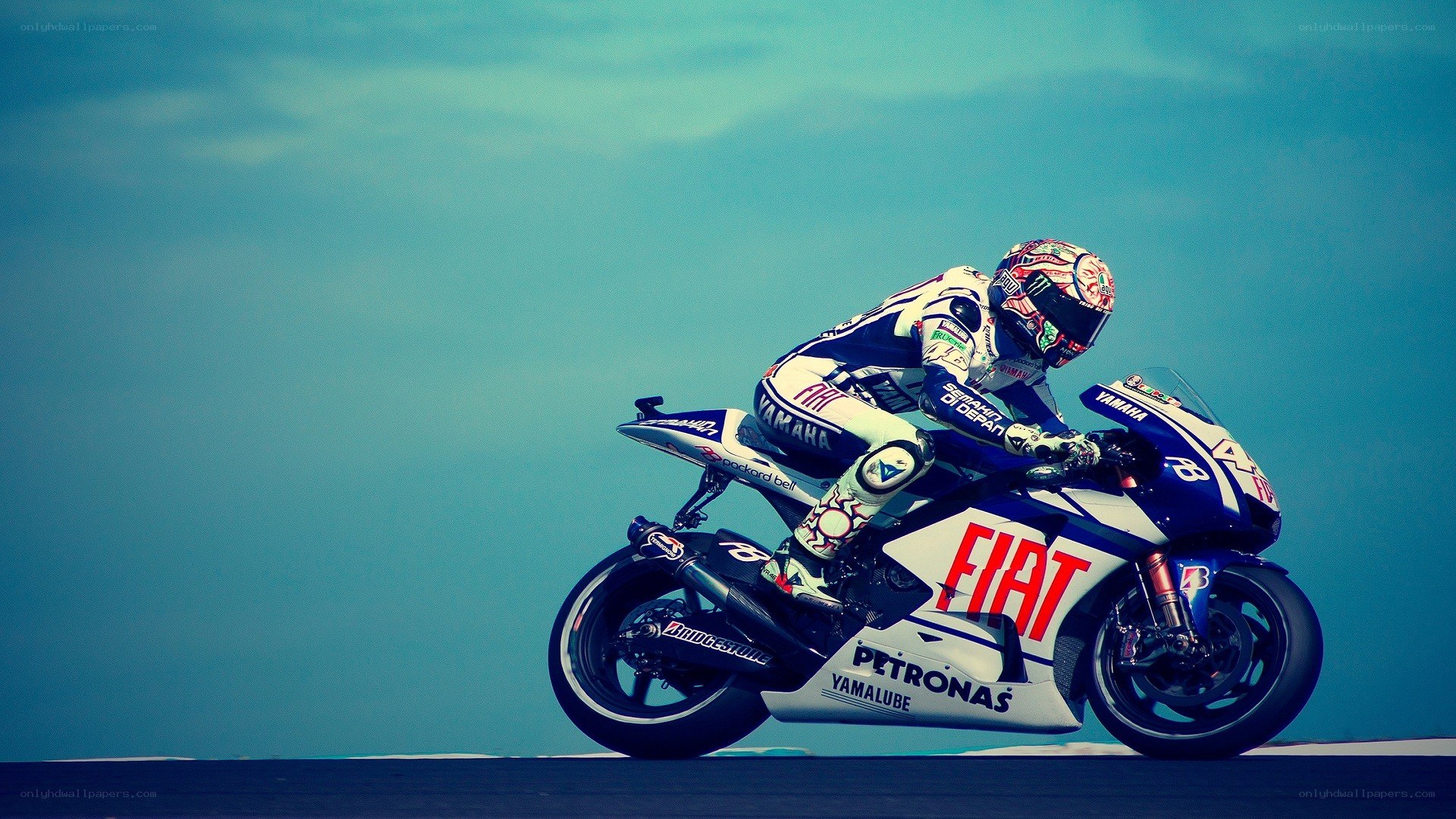 motorcycle racer on track