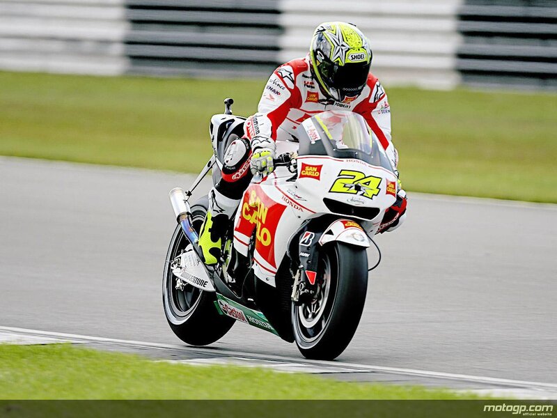 Motorcycle racer on track