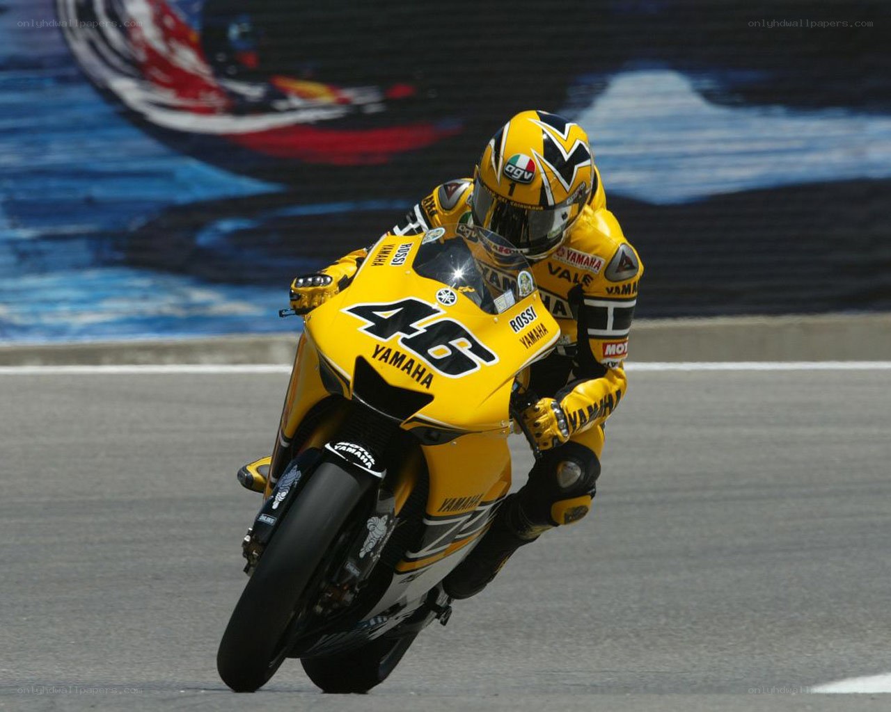 Motorcycle racer on track