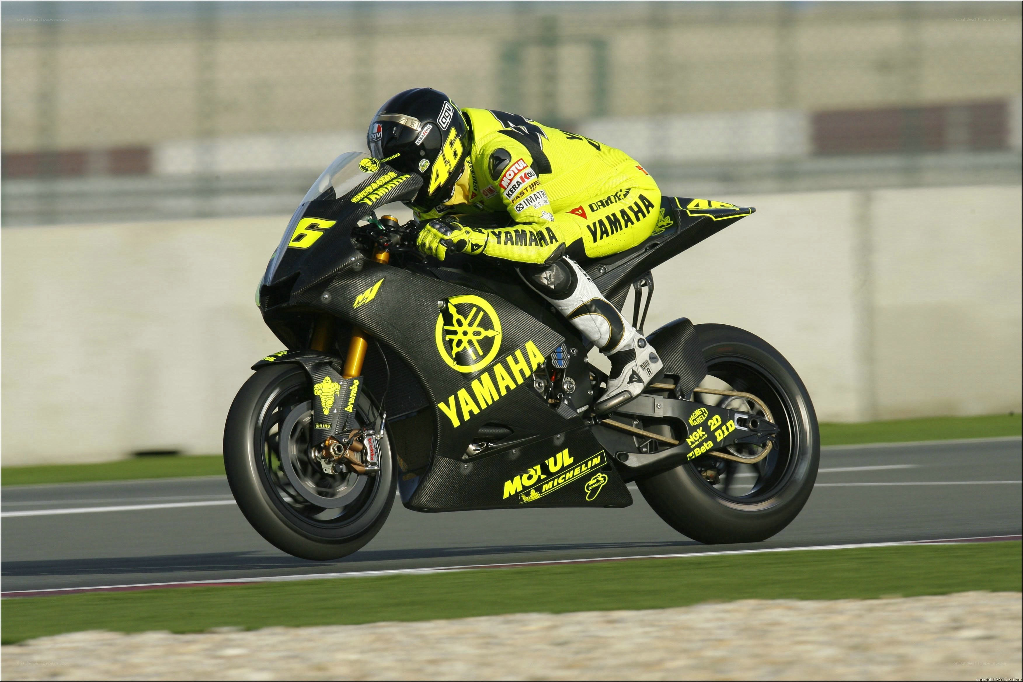 Motorcycle racer on track
