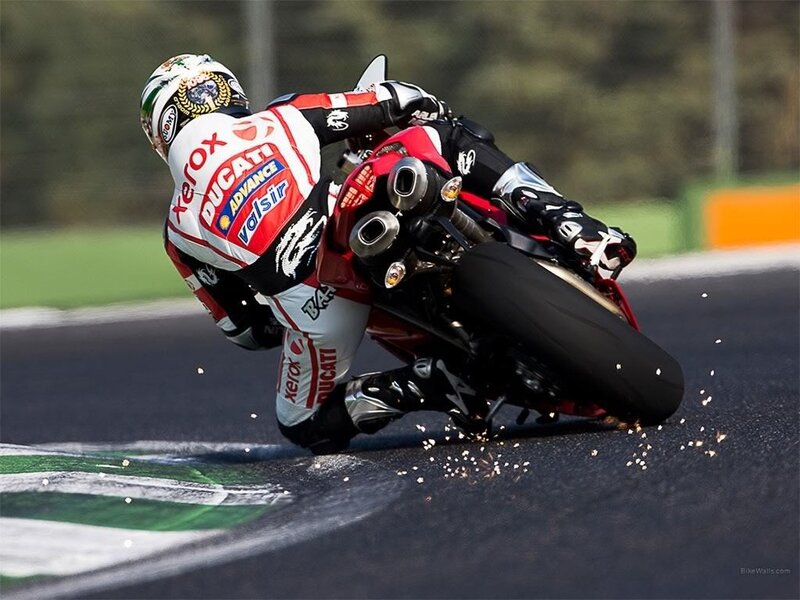Motorcycle racer on track