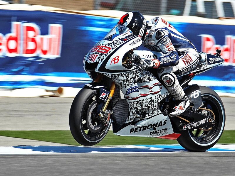 Motorcycle racer on track