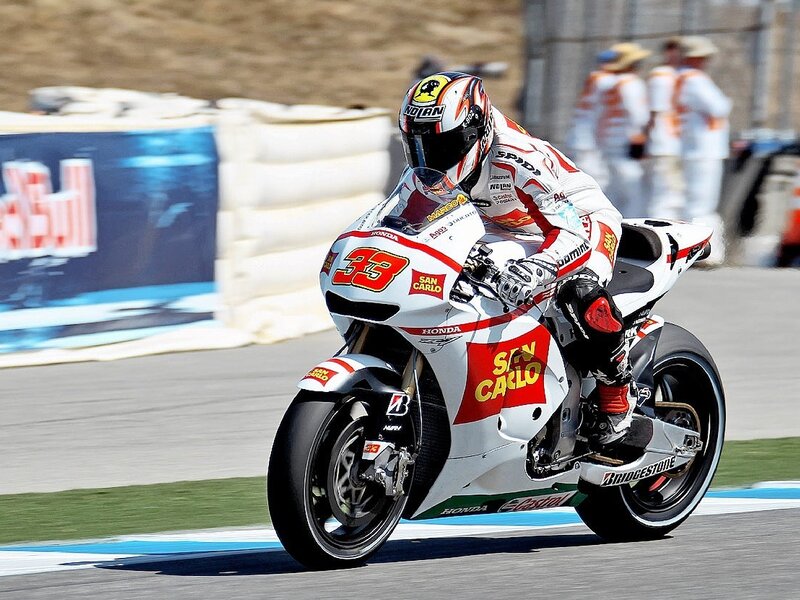 Motorcycle racer on track