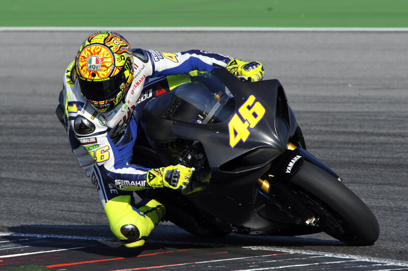 Motorcycle racer on track