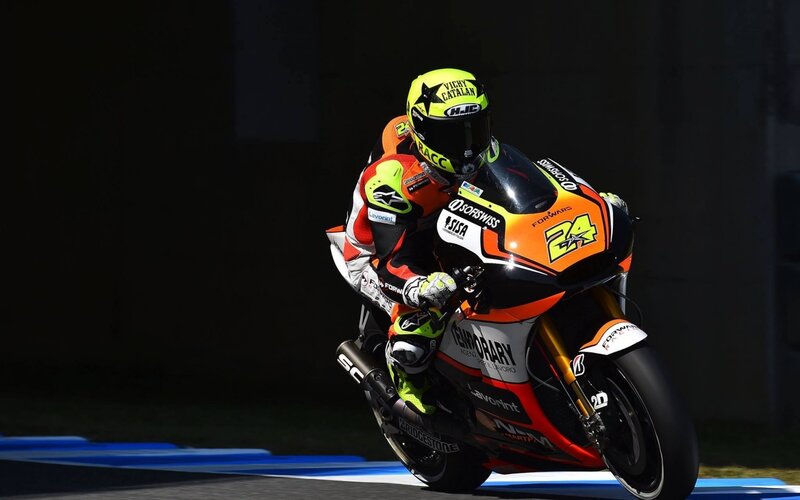 Motorcycle Racer on Track — Black, Dramatic, Afternoon