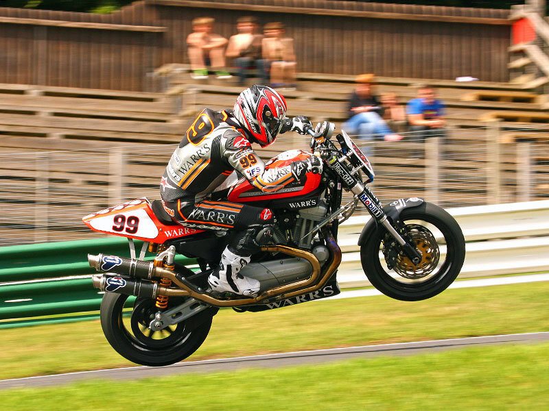 Motorcycle Racer on Track — Black, Dynamic, Afternoon, Photograph