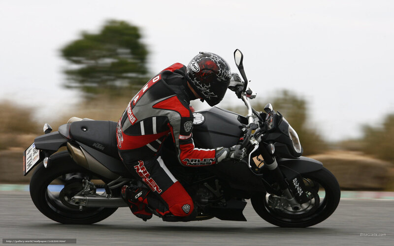 Motorcycle Racer on Track — Black, Dynamic, Photograph, Rider, Tree