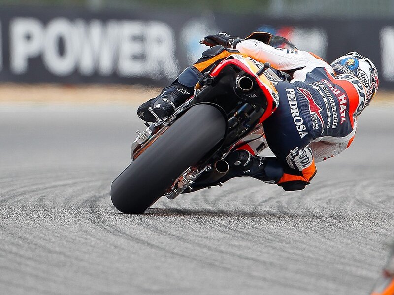 Motorcycle Racer on Track — Black, Dynamic, Photograph