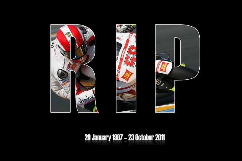 Motorcycle Racer on Track — Black, Somber
