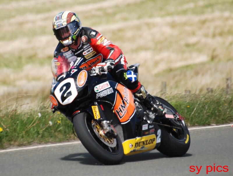 Motorcycle Racer on Track — Black