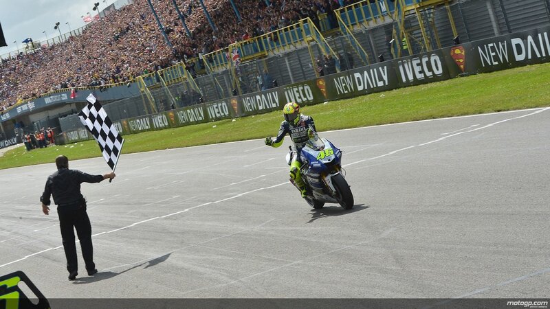 Motorcycle Racer on Track — Blue, Celebratory, Afternoon