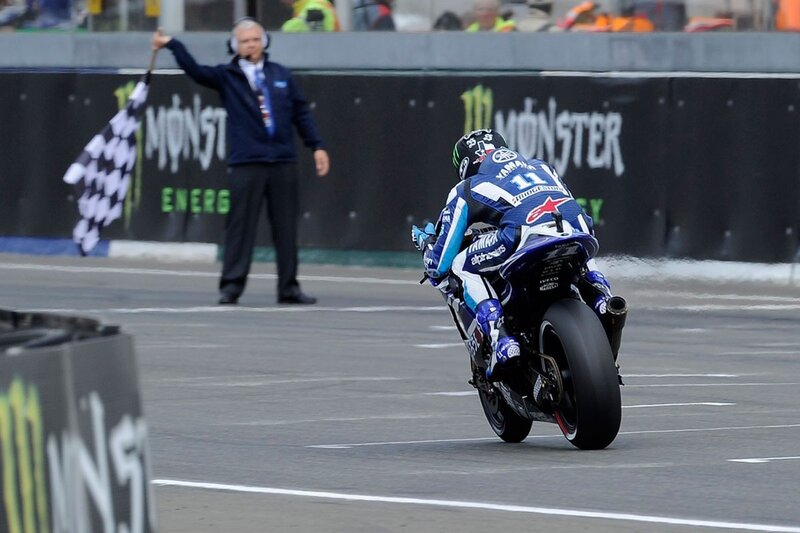 Motorcycle Racer on Track — Blue, Competitive, Photograph