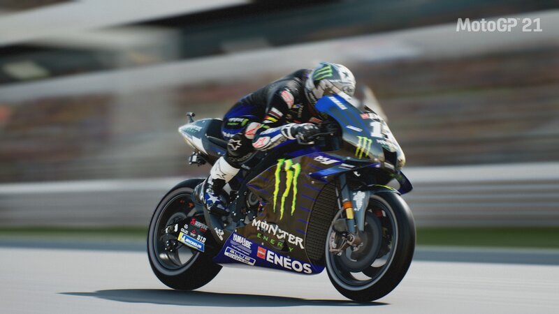 Motorcycle Racer on Track — Blue, Dynamic, Afternoon, 3d Render