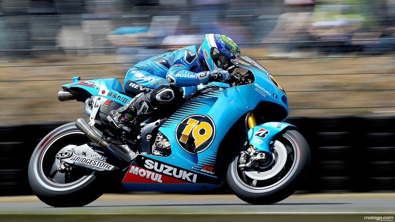 Motorcycle Racer on Track — Blue, Dynamic, Afternoon, Photograph, Helmet, Black